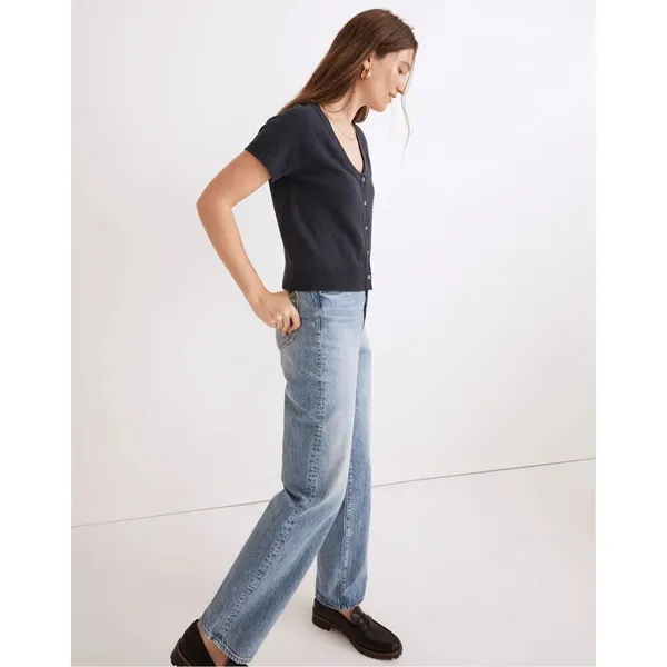 ✨Madewell Linden Scoop Sweater Dark Baltic Sz Medium Tee✨ - Image 2