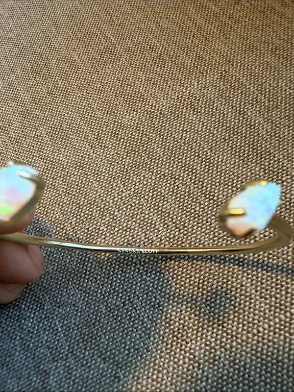 Kendra Scott gold Open Cuff with White Opal Ends - Image 2