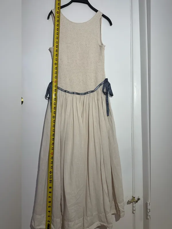 NWOT Free People Nightingale Solid Midi Dress with Navy Tie - Image 12