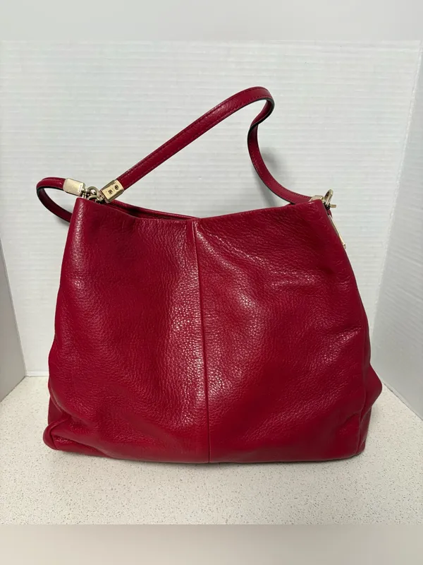 Coach Madison Phoebe Pebbled Leather Red - Image 6