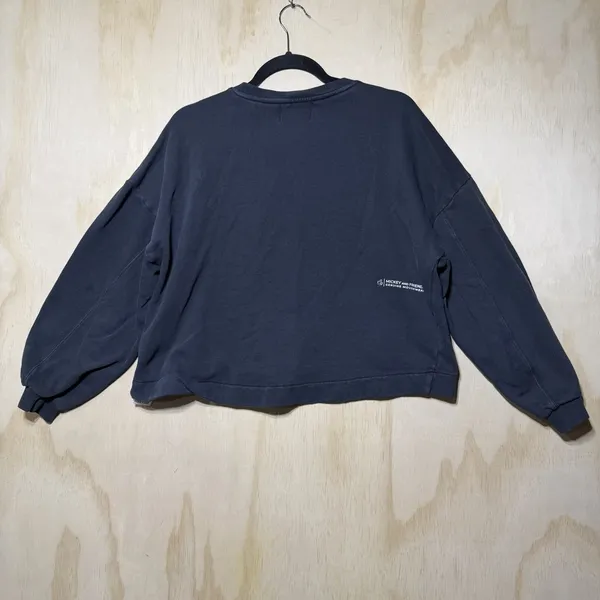 Disney Mickey‎ Mouse Sweatshirt Womens M Cropped Pullover Black Graphic - Image 8