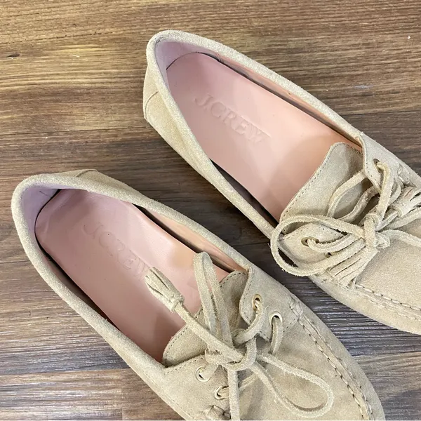 J.‎ Crew Light Khaki Suede Driving Loafers Size 5 - Image 3