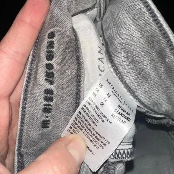 American Eagle destroyed washed gray hi-rise 00 jeggings - Image 2