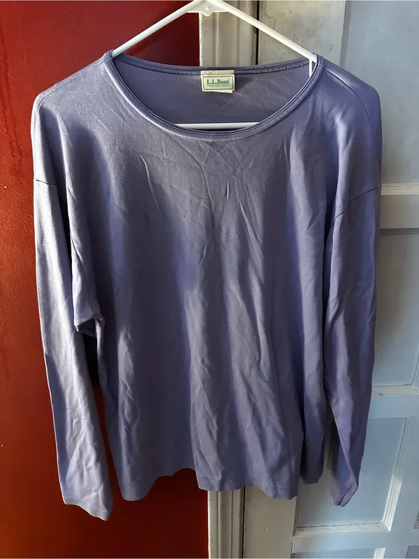 L.L. Bean Women’s Vintage 100% Pima Cotton Long-Sleeve Crewneck Tee XL Y2K - Image 2