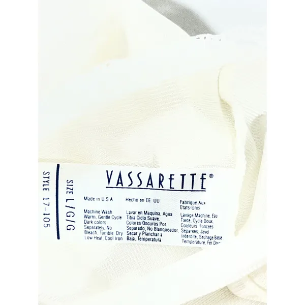 VTG Vassarette Lace Trim Camisole Top Women‎ L White USA Made Y2K Minimalist - Image 6
