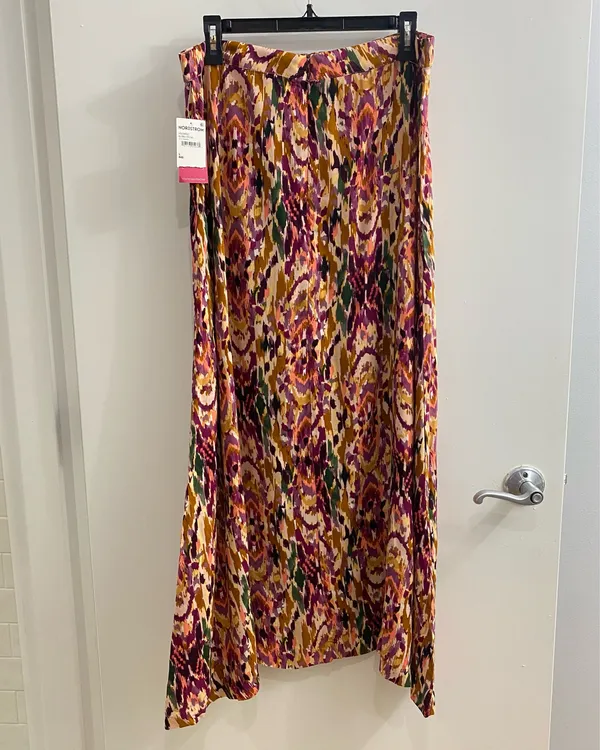 Vince Camuto Ikat Print Maxi Skirt Boho Size L - Image 2