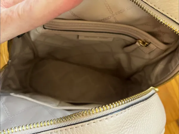 Michael Kors Light Pink Pebbled Leather Backpack with Gold Logo - Image 6