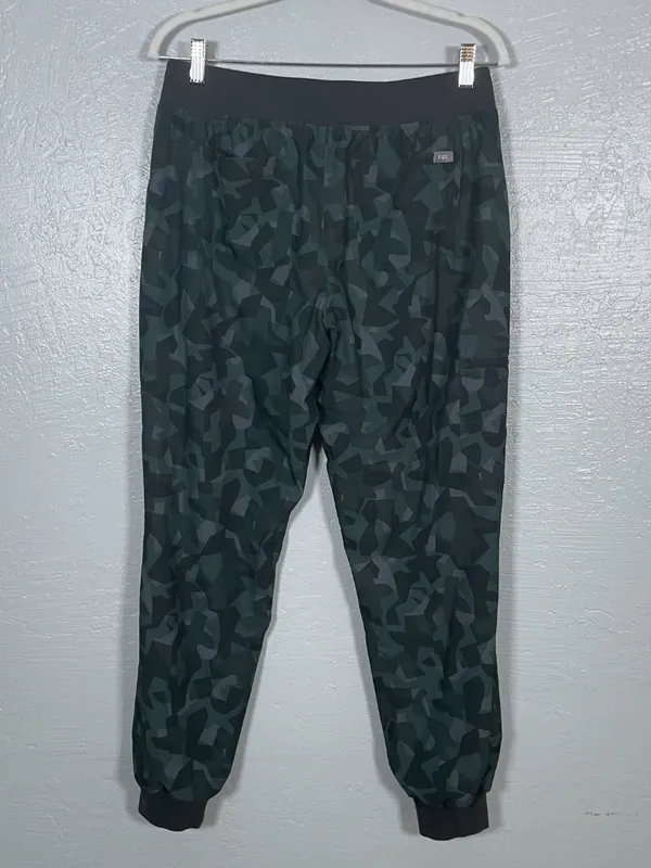 Figs Women M Black Gray Camo Technical Jogger Scrub Pants Cargo Lined Pockets - Image 5