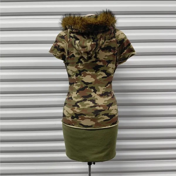 Dolls Kill Generation Kiss Womens Camo Hoodie Dress XS Faux Fur Y2K Mini Street - Image 7