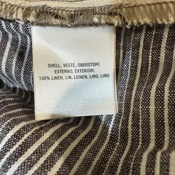 Anthropologie Ett Twa Pants Womens‎ 0 Brown White Wide Leg Striped Sailor Linen - Image 6