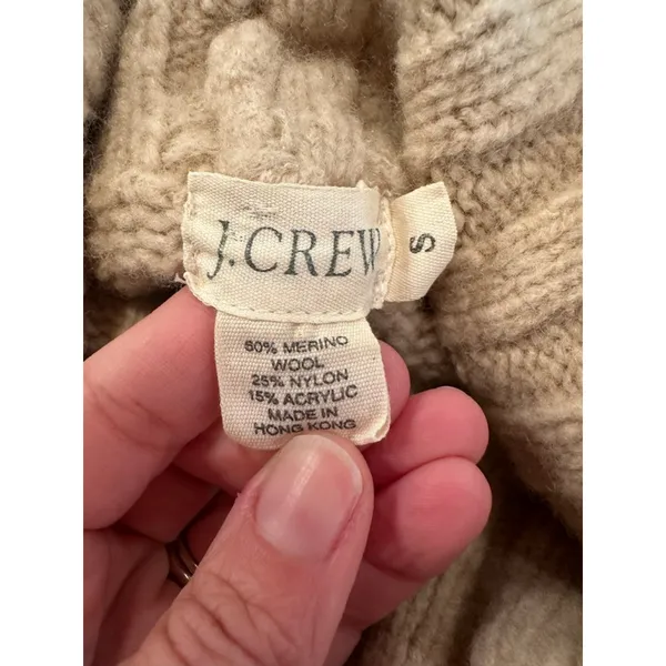 J.CREW Beige Merino Wool Turtleneck Sweater S - Image 5