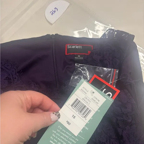 Scarlett Semi Formal Swing Dress Eggplant Purple Size 16 XL New Cocktail Mini - Image 5