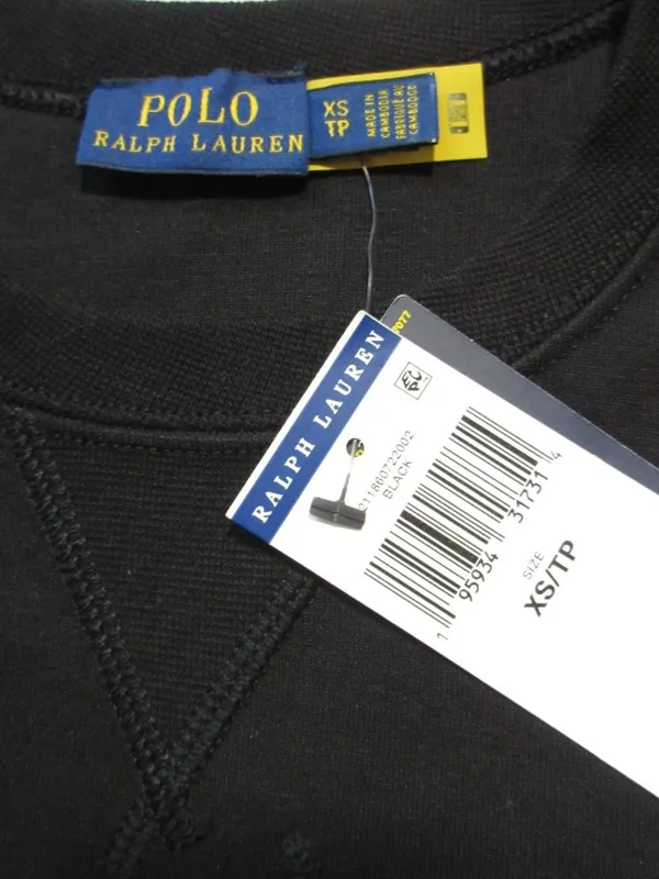 NWT Polo Ralph Lauren Women's Big Pony Sweatshirt in Black Tonal Pullover XS - Image 5