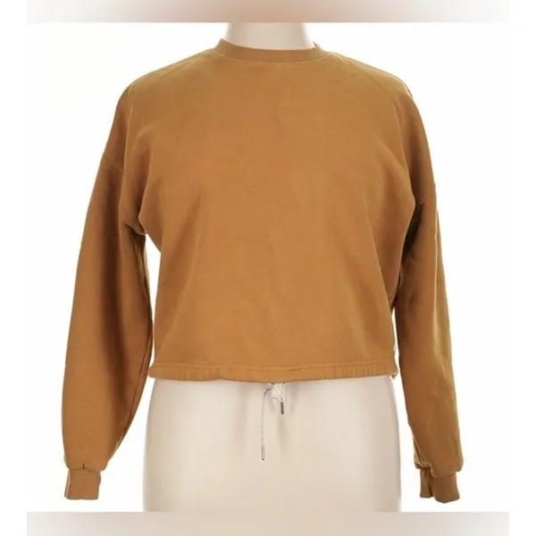 Vuori Womens Large Restore Sweatshirt Drawstring Gold Camel Relaxed Oversized - Image 5