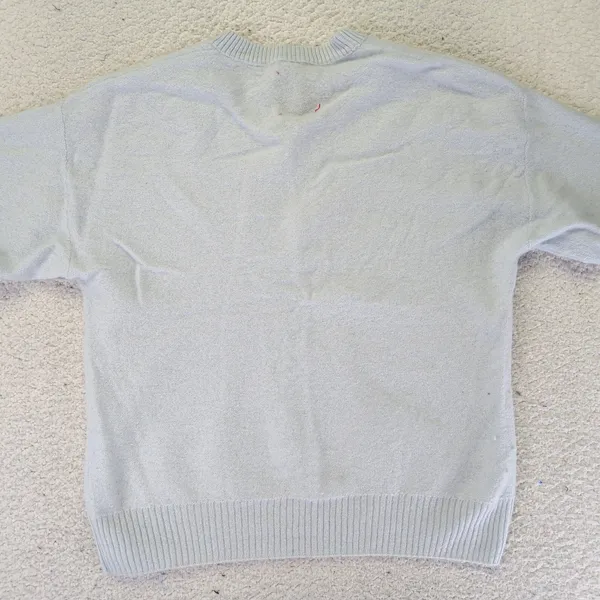 NAADAM 100% Cashmere Crew Neck Sweater Light Blue‎ Size Medium STAINS - Image 7