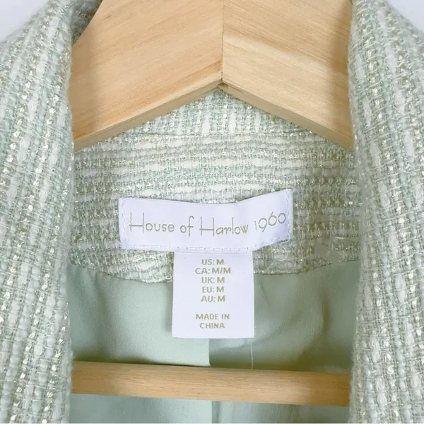 NWT House of Harlow 1960 Pistachio Tweed Spring Jacket - Image 5