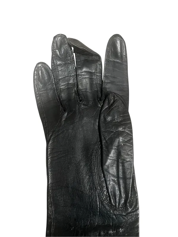 Aris Kasanova Vintage Black Leather Opera Gloves Formal Costume USA 6 1/4 - Image 5
