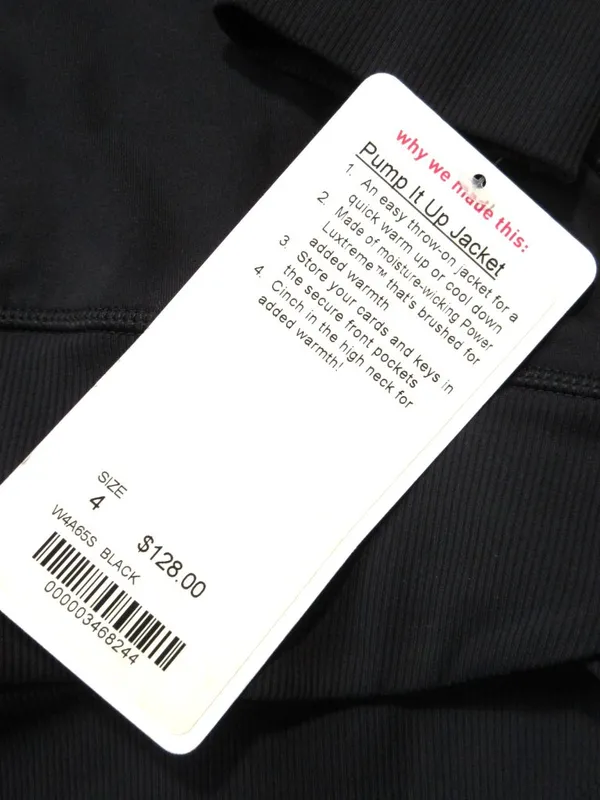 NWT Lululemon Pump It Up Jacket in Black Power Luxtreme Full Zip 4 - Image 3