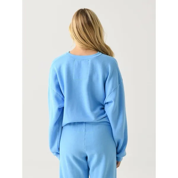 Aviator Nation Glitter Heart Relaxed Crewneck Sweatshirt Blue Size XS New - Image 2