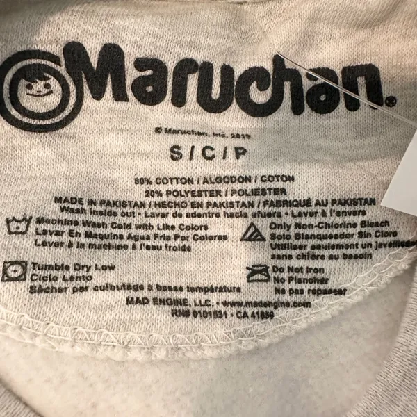 BoxLunch Maruchan Instant Lunch Ramen‎ Sweatshirt Women's Small Gray Trendy Y2K - Image 7