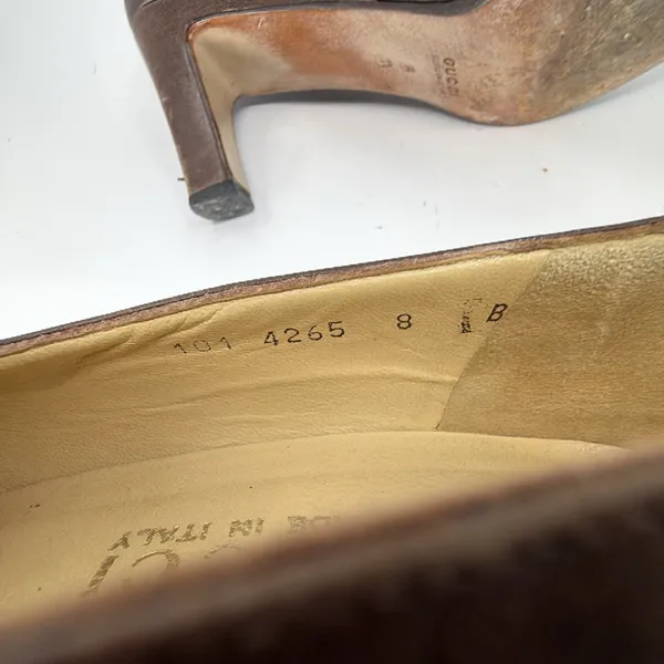 Gucci Horsebit Brown Leather 8B Pump - Image 7