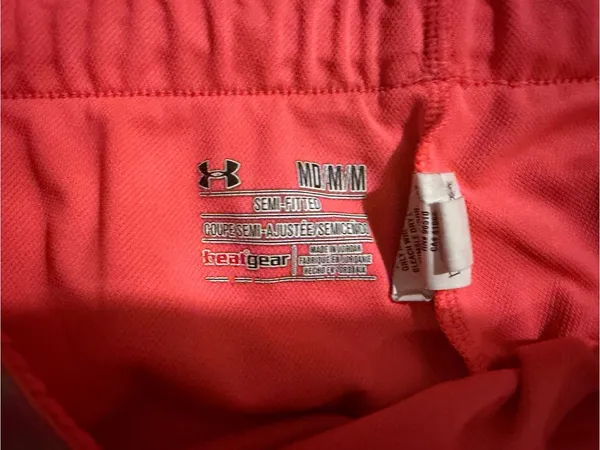 Under Armour Women's Coral Athletic Shorts with Branded Waistband - Image 2