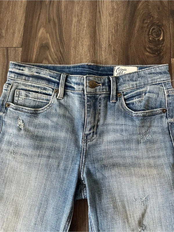 Cosmic Blue Love Jeans Size 27 Fringe Hem‎ NEW - Image 2