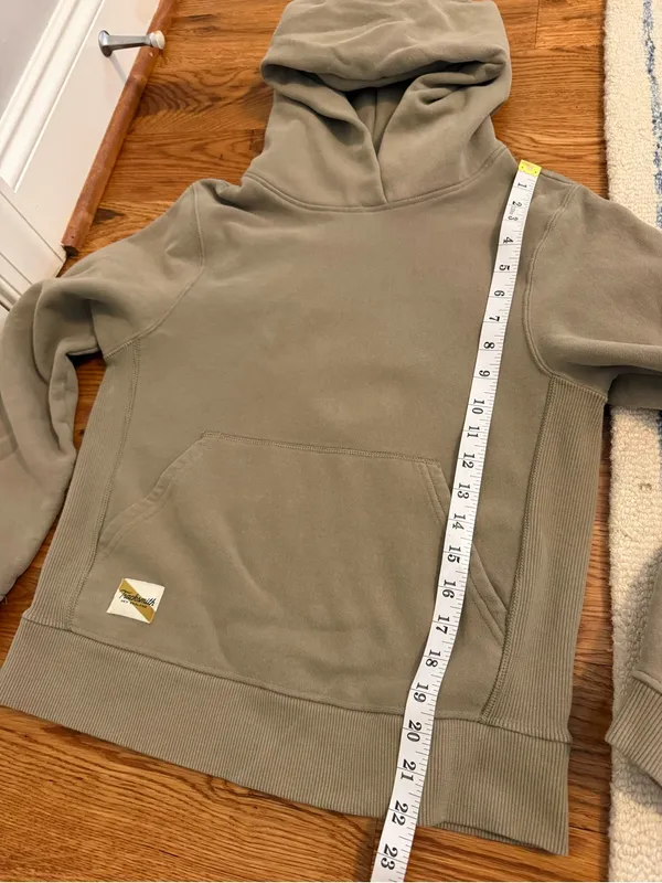 Tracksmith Trackhouse Hooded Sweatshirt in Tan Taupe Size Small - Image 6