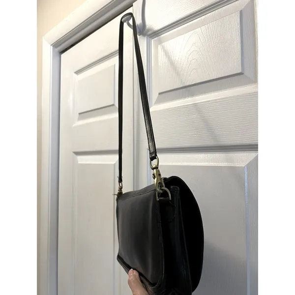 Vintage Black Leather‎ Coach Turn Lock Convertible Black Leather Y2K Classic - Image 7