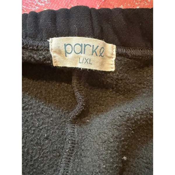 Parke Black Fleece‎ Lined Jogger Sweatpants Elastic Waist L/XL Lounge Cozy - Image 3
