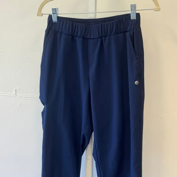 Barco One Wellness Navy Blue Scrub Pants Joggers Zipper Ankle Women's Small - Image 3