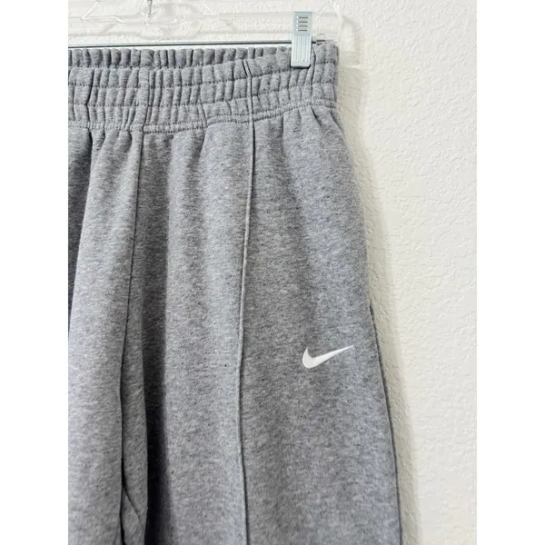 Nike Gray Fleece Jogger Sweatpants Embroidered Swoosh XS - Image 3