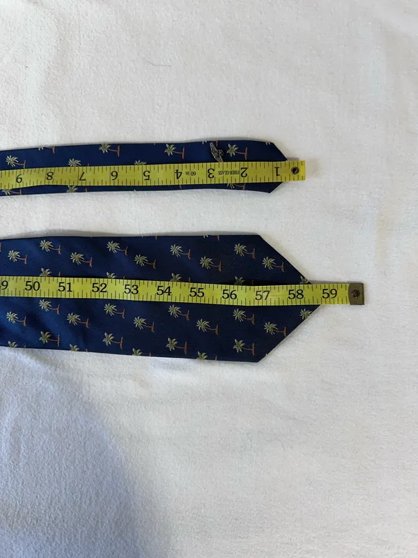Tommy Bahama Mens Navy Blue Silk Tie Palm Tree Tropical Beach - Image 8