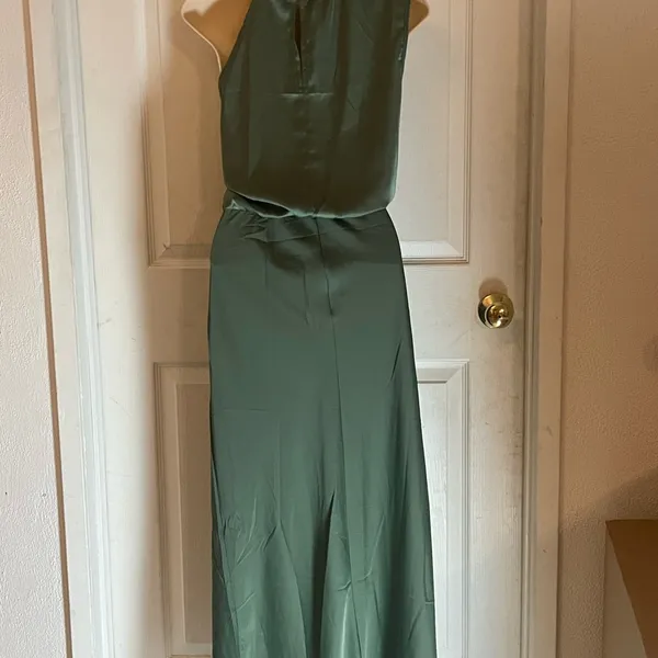 Elegant Dark Green Maxi Dress Size L - Image 4