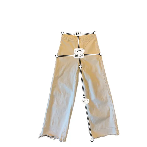 OAT New York white wide leg crop braided waistline jean 0/25 - Image 3