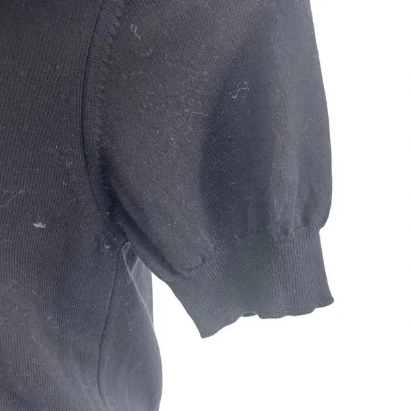 Versace Black Cotton Knit Short‎ Sleeve Sweater Size Medium - Image 5