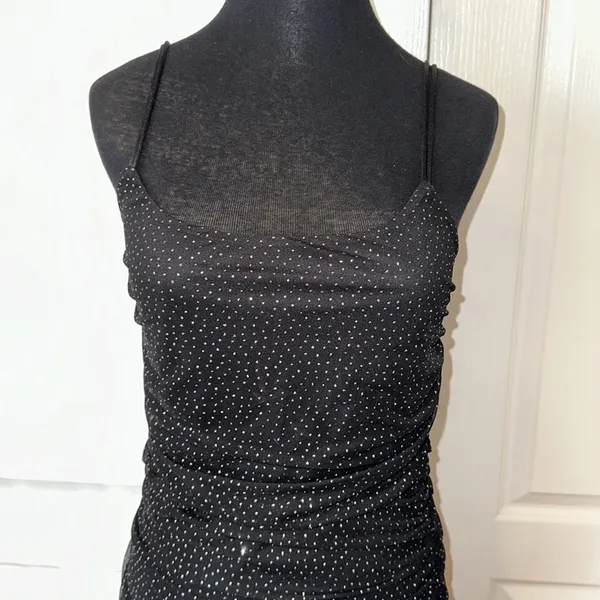 Lucy In The Sky Black Mesh Silver Glitter Party Dress - Image 5