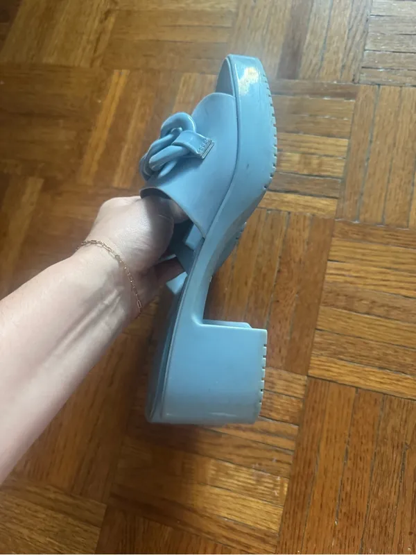BP. Lollie Blue Jelly Platform Sandals - Image 4