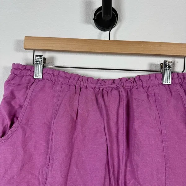 Free People Women’s Mirella Cinched Linen Blend Shorts in Pink Plum S - Image 5