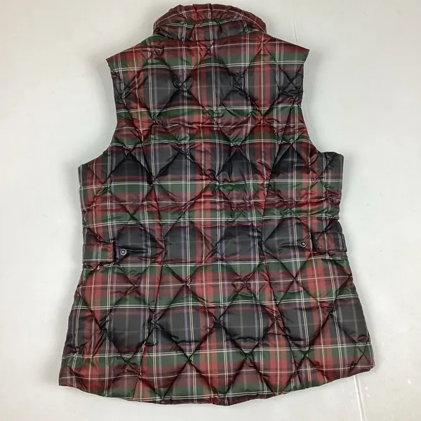 Eddie Bauer Women’s Goose Down Puffer Vest Tartan Plaid Size Small - Image 2