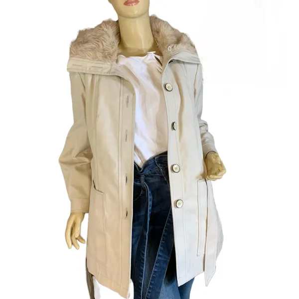 Vintage 1970'S Beige London Fog Faux Fur Lined Short Trench Coat (10) - Image 8