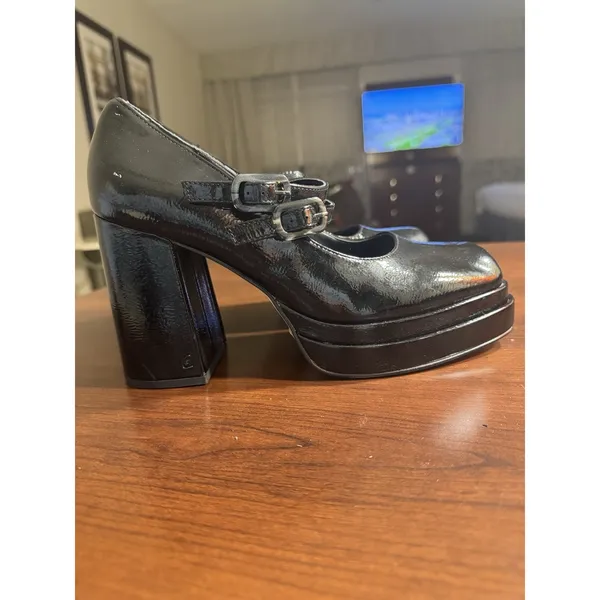 Sam Edelman Circus Pepper platform Heeled Patent Black Mary Jane pumps Size 9 - Image 3