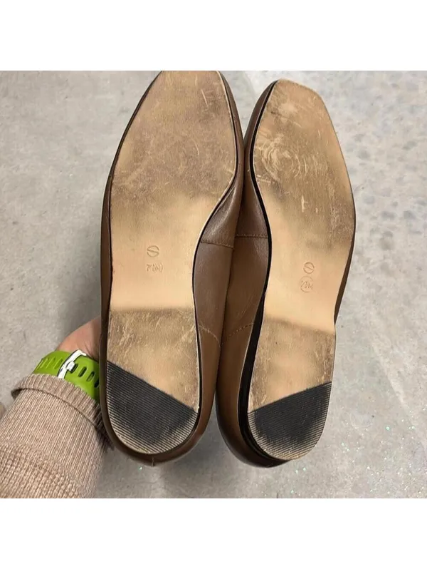 Vintage Joyce Brown Square Toe Flats Driving Shoes Academia classic minimal - Image 6