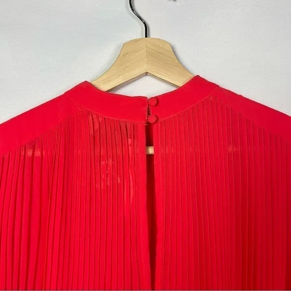 ASOS Tall Red Pleated Trapeze Tie‎ Sleeve Mini Dress 2 - Image 5