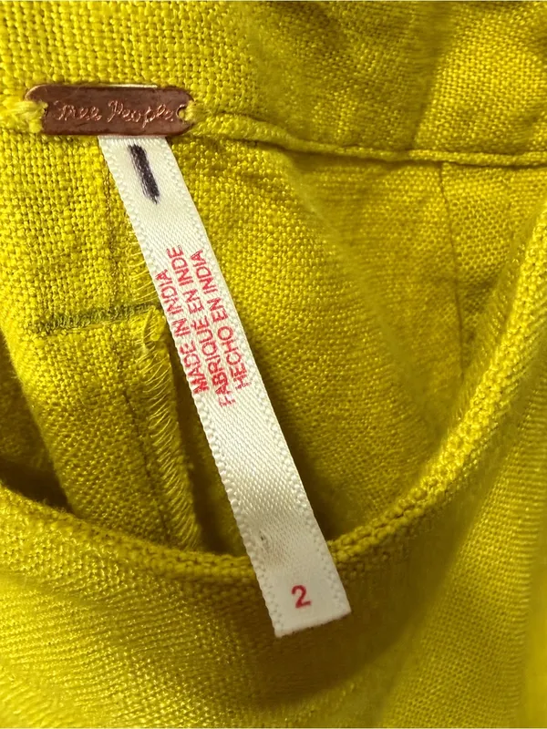 Free People Can't Blame Me Linen Mini Skirt Citronelle 2 Small Summer Dopamine - Image 4