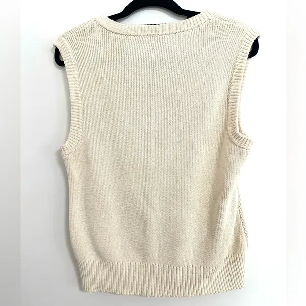 Zara Buttoned Knit Sweater Vest Small - Image 3