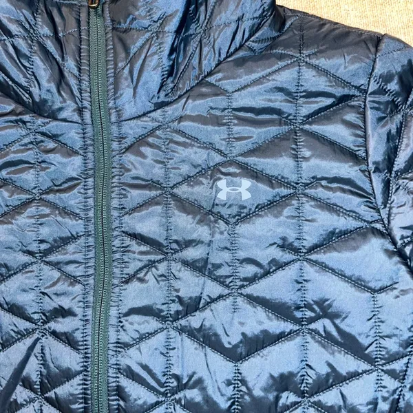 Under Armour Coldgear‎ Reactor Puffer Jacket Women's Large Quilted Zip Up Green - Image 6