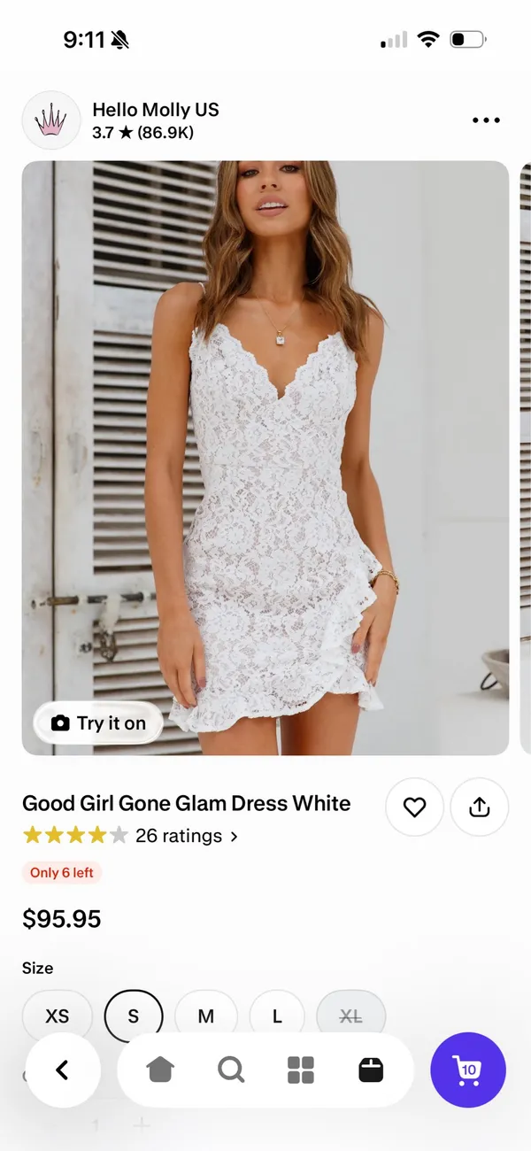 Hello Molly Dress Mini White Lace - Image 4