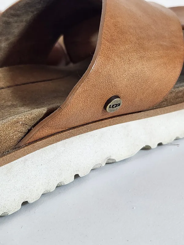 UGG Kari Brown Leather Strappy Sandals Size 9 - Image 11