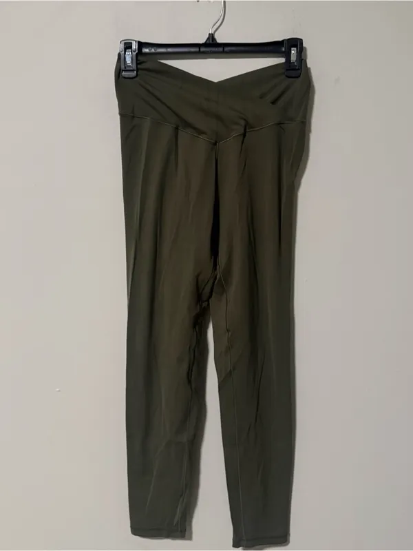 Aerie 7/8 Crossover Legging Large in Olive Green - Image 2